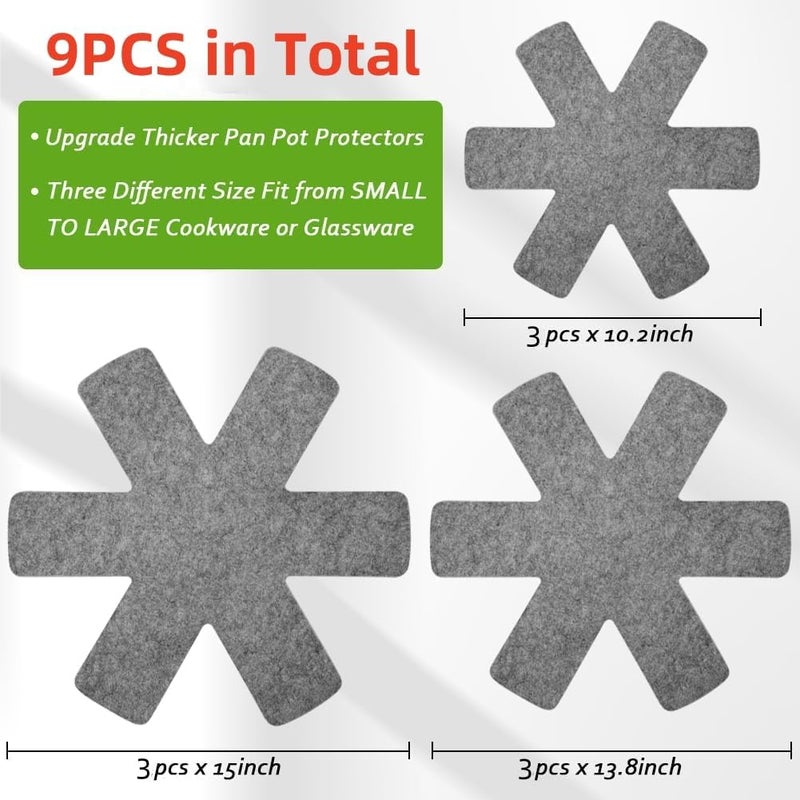 9PCS Pot & Pan Protectors Set - Non-Slip Cookware Dividers for Stacking - Image 3