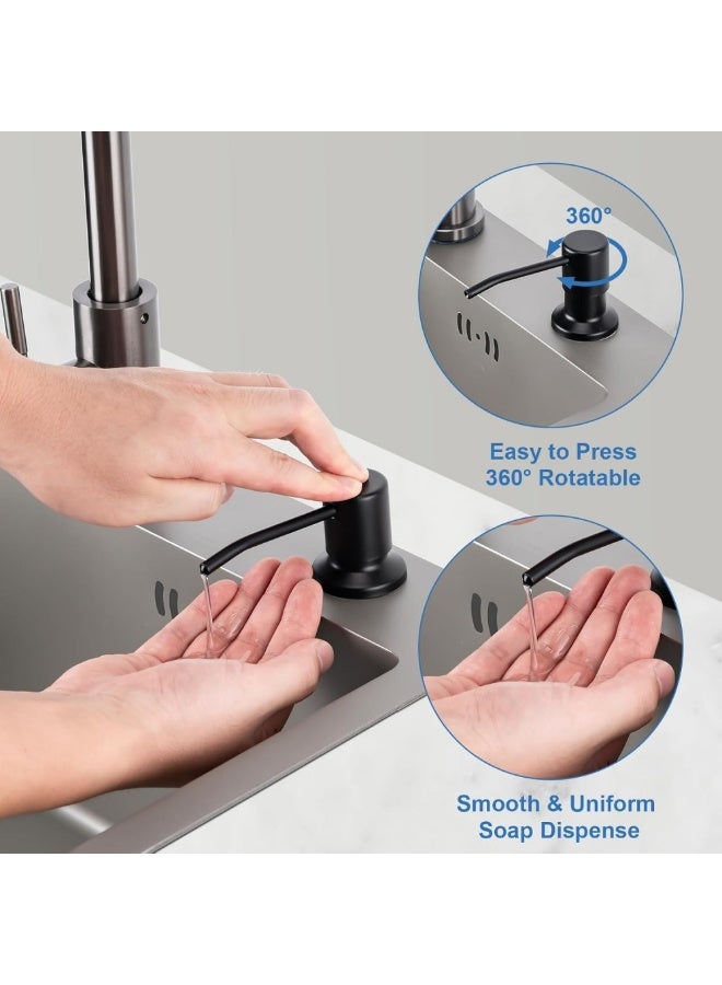 Soap Dispenser for Kitchen Sink, Countertop Stainless Steel Soap Dispenser Pump with 39" Extension Tube Kit - Image 3