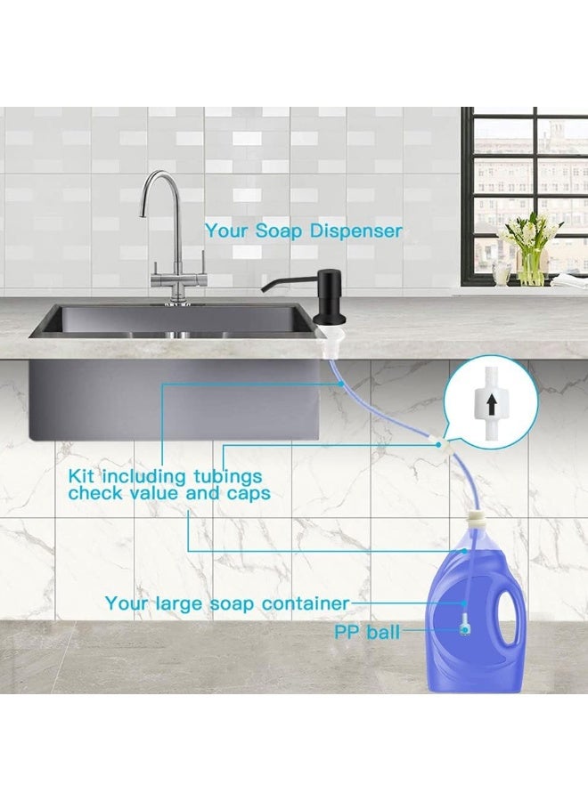 Soap Dispenser for Kitchen Sink, Countertop Stainless Steel Soap Dispenser Pump with 39" Extension Tube Kit - Image 2