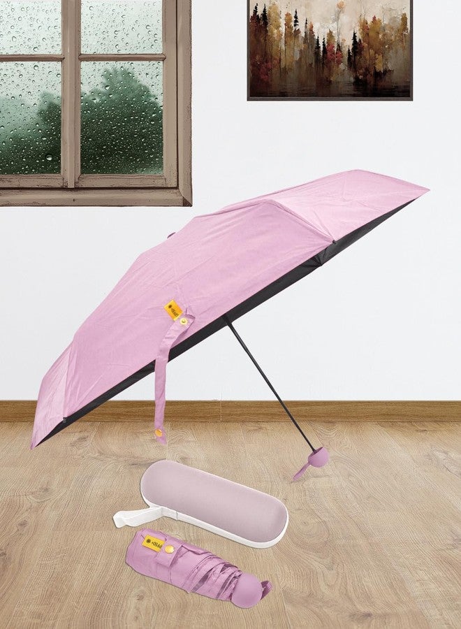 FABINALIV Pink Solid Waterproof 3 Fold Compact Umbrella with Case (FLUB-1021-Pink) - Image 4