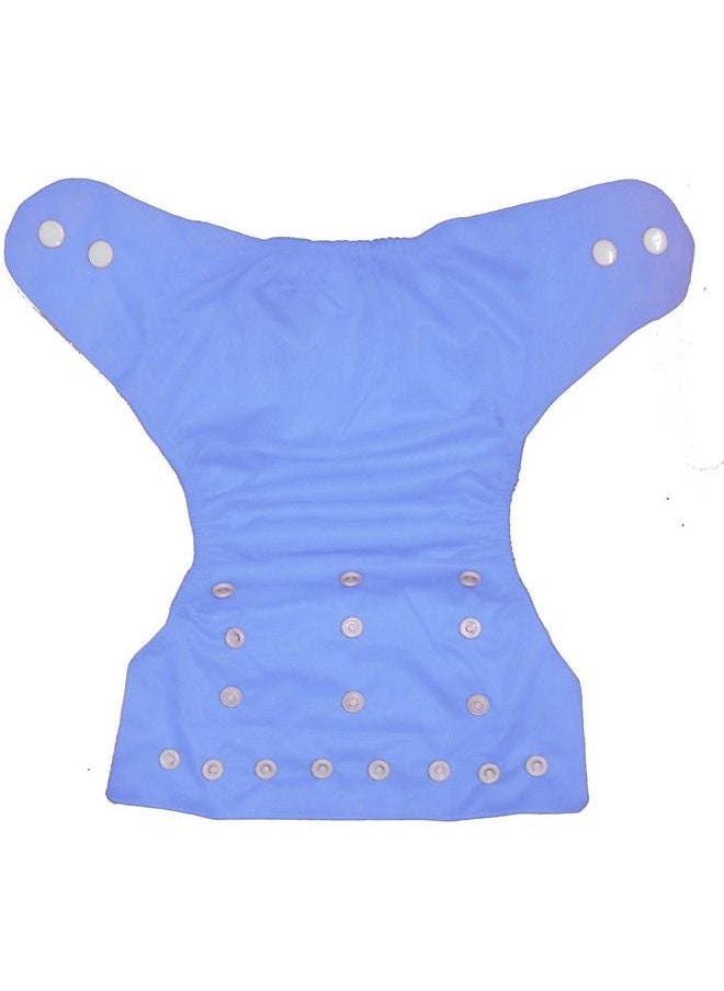 BabyMoon (Set Of 2) 1 Cloth Diaper With 5Layers Charcoal Bamboo Insert) Premium Adjustable Reusable Washable Cloth Diaper For Babies (Blue)  - Image 4