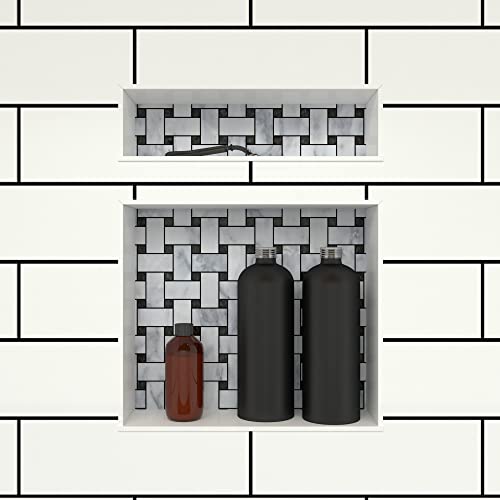 Tile Redi USA RN1620DU Niche Double Recessed Shower Shelf, Two Shelves, 20" H X 16" W, Black - Image 4