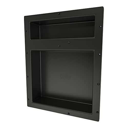 Tile Redi USA RN1620DU Niche Double Recessed Shower Shelf, Two Shelves, 20" H X 16" W, Black - Image 1