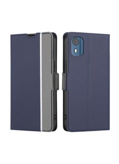 Case Cover For For Nokia C02 TA-1522 Twill Texture Side Button Leather Phone Case(Blue)