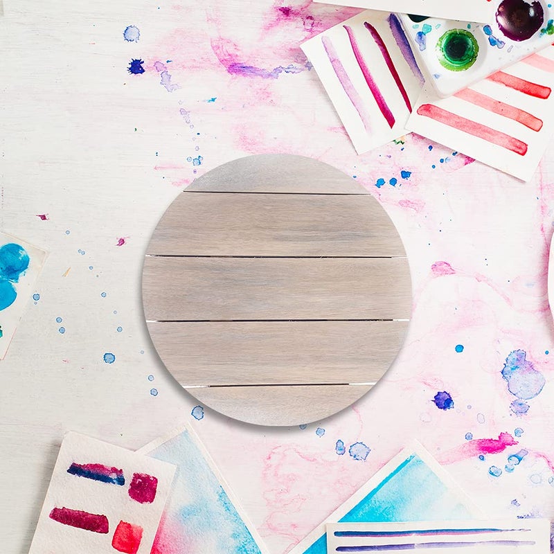 IVEI Wooden DIY Blank Name Plate Base Wood Sheet Craft - Plain Wooden Board Cutouts for Painting Wooden Sheet Craft, Decoupage, Resin Art Work & Decoration (Circle) - Image 2