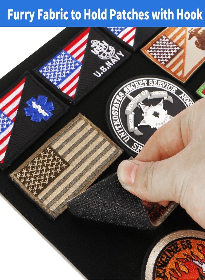 swakuszy Patch Display Case Wall Mount - Black Wooden Patch Display Board for Velcro Patch , Military Patch Display & Police Patch Display, 1.16 x 12 x 1.7 in - Image 2