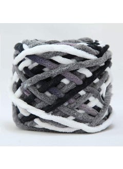 Ice Cream Striped Soft Thick Yarn Handmade Diy Knitted Scarf Yarn Ball Crochet Hook Slipper Self-knitted Ball 28 black and gray
