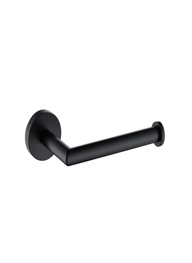TASTOS Matte Black Toilet Paper Holder Stainless Steel, Bathroom Tissue Roll Holder Dispenser Half Open Round Wall Mount for Washroom & Kitchen (Black) - Image 1