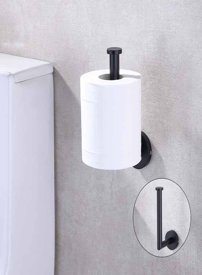TASTOS Matte Black Toilet Paper Holder Stainless Steel, Bathroom Tissue Roll Holder Dispenser Half Open Round Wall Mount for Washroom & Kitchen (Black) - Image 3