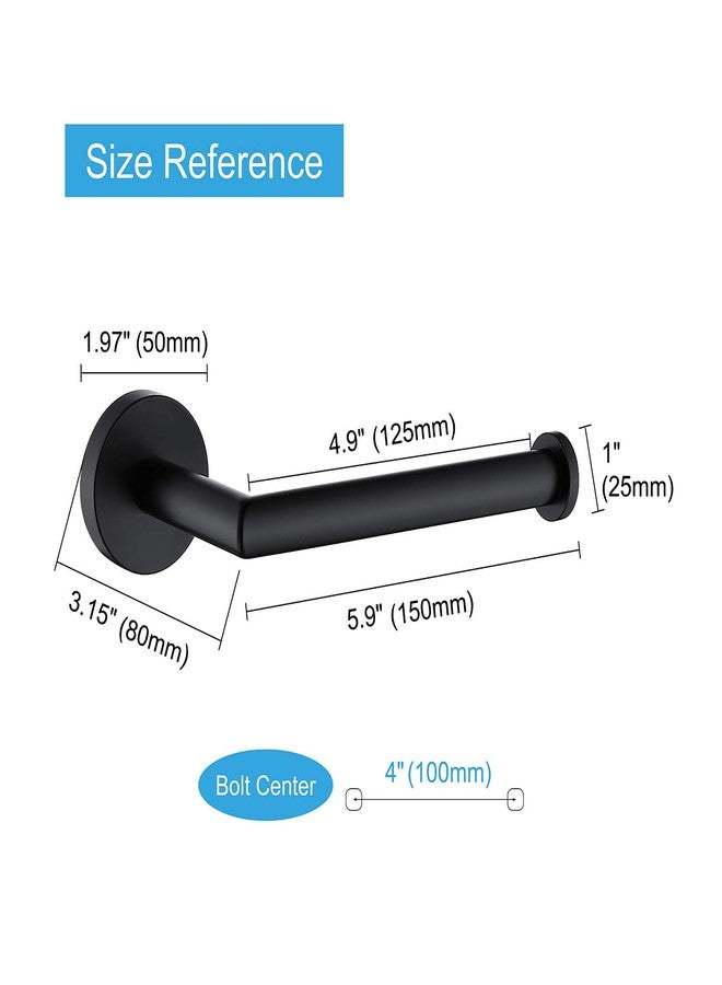 TASTOS Matte Black Toilet Paper Holder Stainless Steel, Bathroom Tissue Roll Holder Dispenser Half Open Round Wall Mount for Washroom & Kitchen (Black) - Image 4