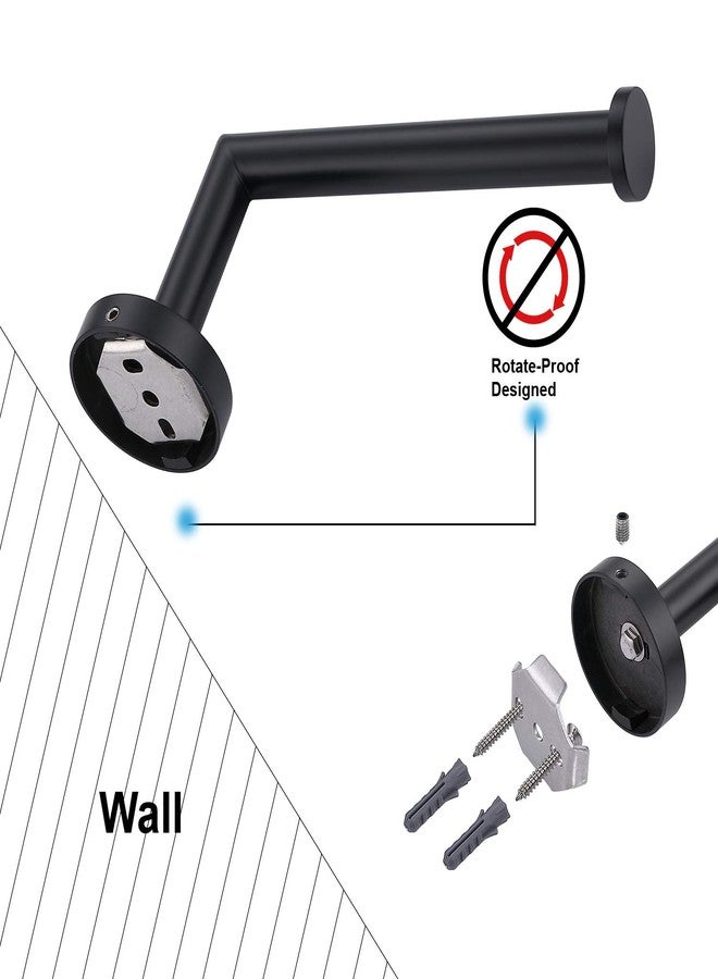 TASTOS Matte Black Toilet Paper Holder Stainless Steel, Bathroom Tissue Roll Holder Dispenser Half Open Round Wall Mount for Washroom & Kitchen (Black) - Image 5
