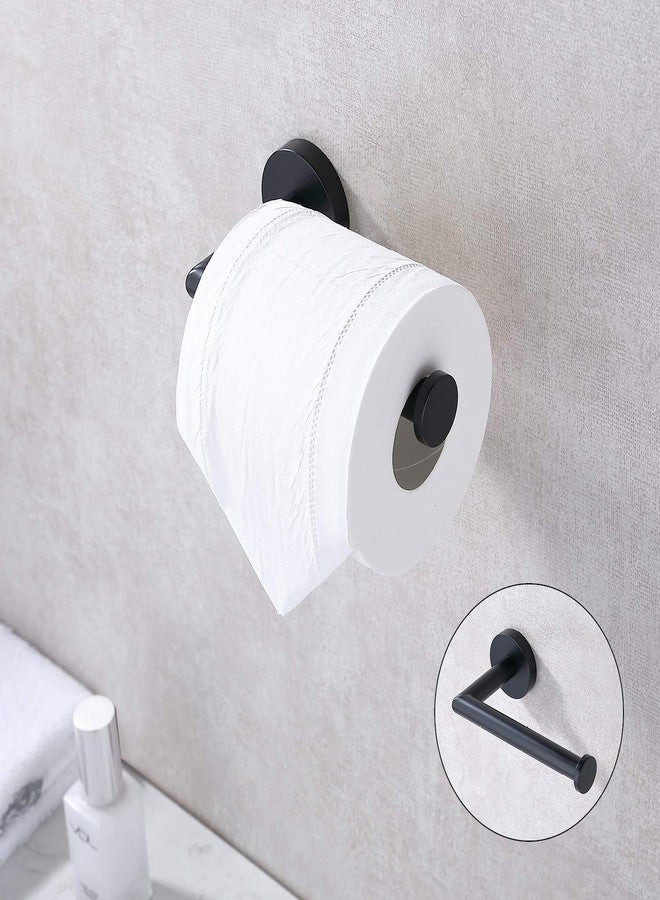 TASTOS Matte Black Toilet Paper Holder Stainless Steel, Bathroom Tissue Roll Holder Dispenser Half Open Round Wall Mount for Washroom & Kitchen (Black) - Image 2
