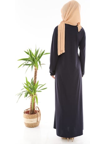 Medipek Prayer Dress Side Tie Navy Blue  - Image 2