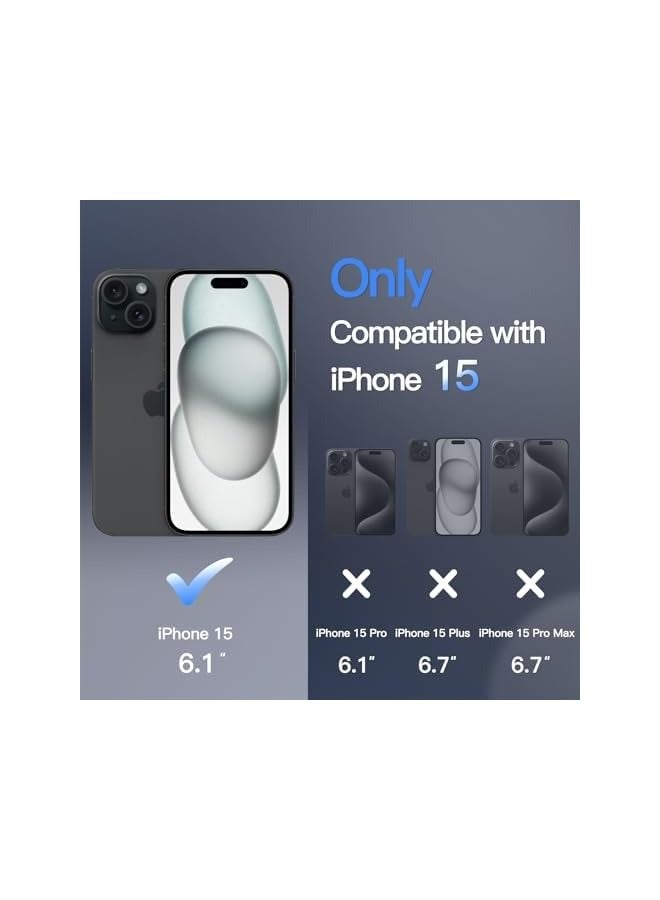 JETech Magnetic Case for iPhone 15 6.1-Inch Compatible with MagSafe, Translucent Matte Back Slim Shockproof Phone Cover (Black) - Image 2