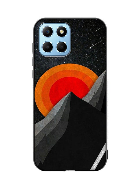 Protective Case Cover For Honor X8 5G Moon And Pyramid Design  Design Multicolour