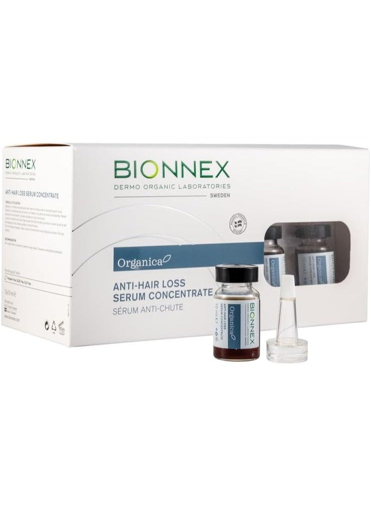 BIONEX سيروم بيونكس أورجانيكا المضاد لتساقط الشعر المركز 12 × 10 مل – علاج تقوية وتنشيط مع 25 مستخلصات نباتية وبحرية طبيعية، فيتامينات ومعادن - Image 4