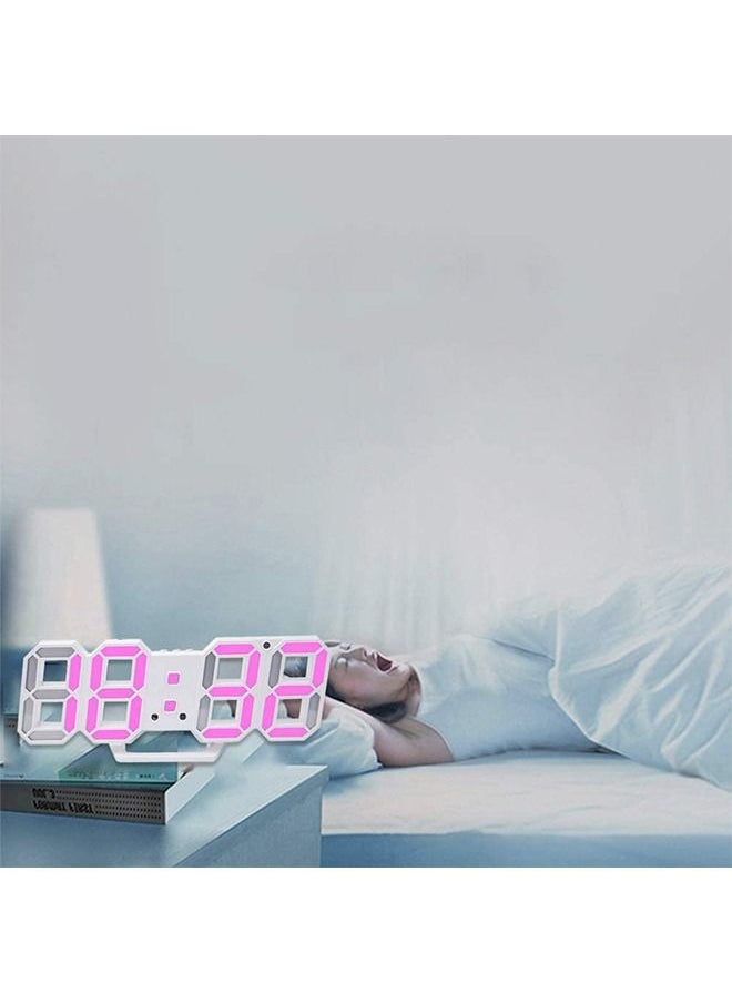 PADOM - Padom 3D LED Digital Clock Glowing Night Mode Brightness Adjustable Electronic Table Clock 24 Or 12 Hour Display Alarm Clock Wall Hanging - Image 1