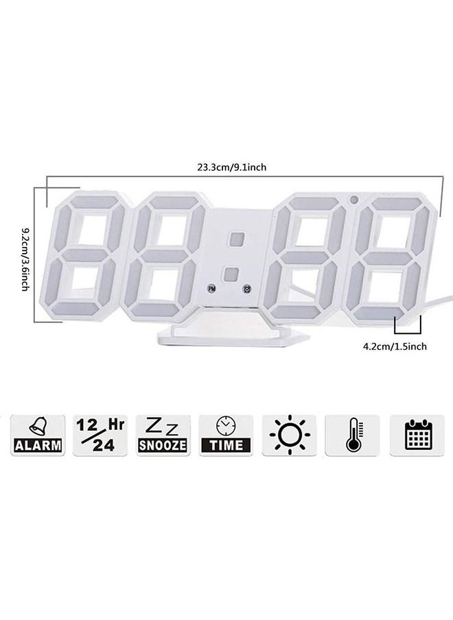 PADOM - Padom 3D LED Digital Clock Glowing Night Mode Brightness Adjustable Electronic Table Clock 24 Or 12 Hour Display Alarm Clock Wall Hanging - Image 1