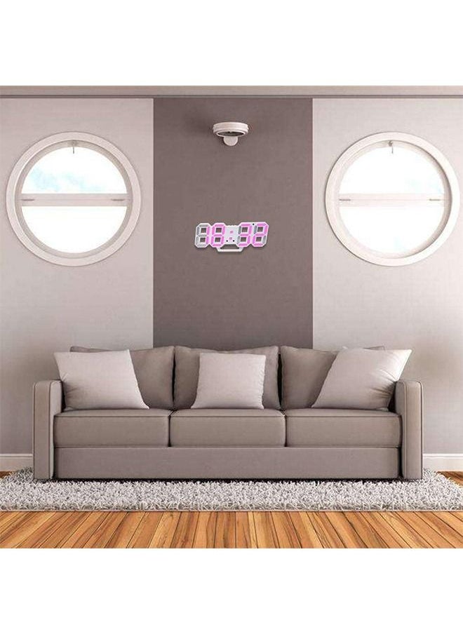 PADOM - Padom 3D LED Digital Clock Glowing Night Mode Brightness Adjustable Electronic Table Clock 24 Or 12 Hour Display Alarm Clock Wall Hanging - Image 1