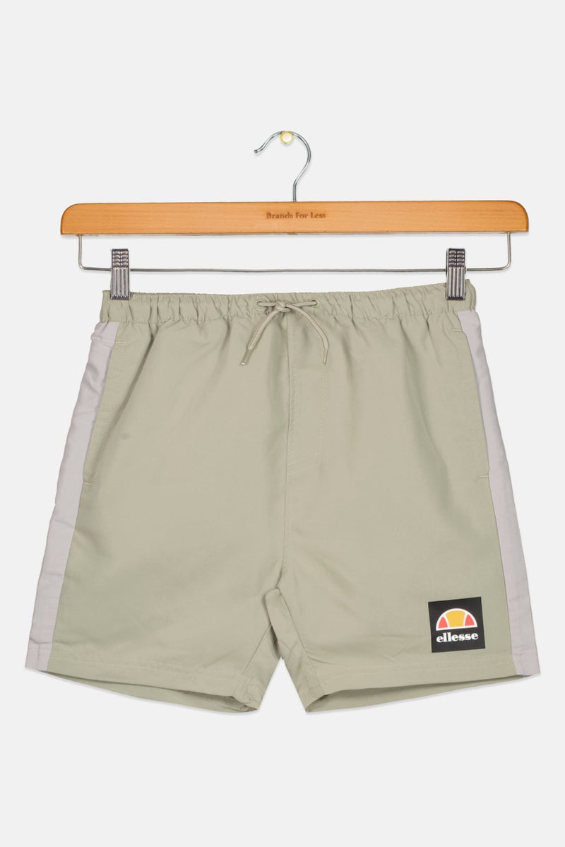 Ellesse Kids Boy Brand Logo Board Shorts, Sage Green - Image 1