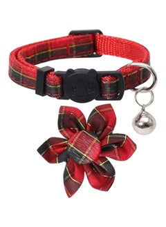 A.M Cat Collar Breakaway With Cute Sunflower Accessories and Bell For Kitty Adjustable Safety Plaid  - Image 3