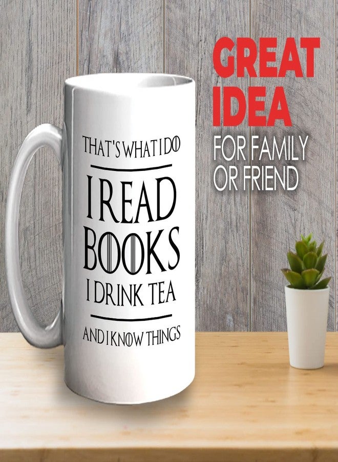 Bubble Hugs 11oz White Ceramic Coffee Mug - A Day Without Reading - Reading Reader Sunshine Book Addict Book Lover Bookish Novelist Librarian Writer - Image 2