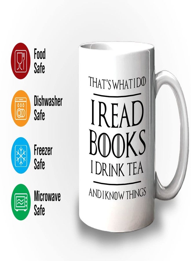 Bubble Hugs 11oz White Ceramic Coffee Mug - A Day Without Reading - Reading Reader Sunshine Book Addict Book Lover Bookish Novelist Librarian Writer - Image 3