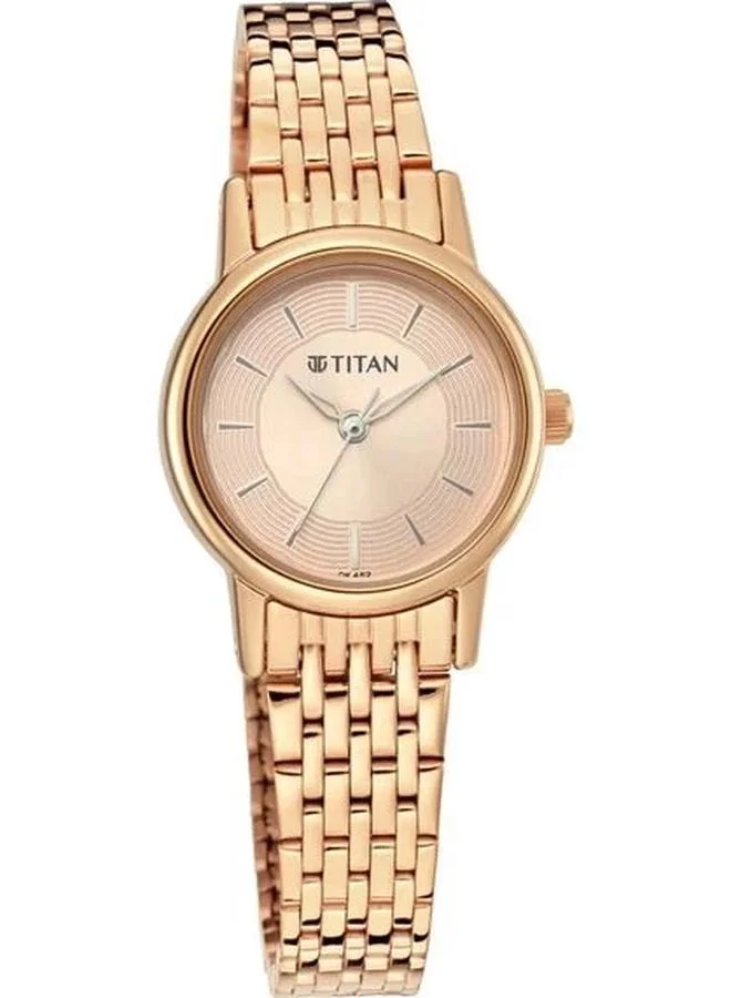 TITAN Women's Analog Display Watch With Rose Gold Metal Strap - 2593WM02