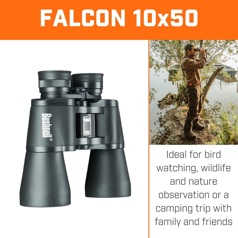 Bushnell Falcon 10x50 Wide Angle Binoculars (Black) - Image 3