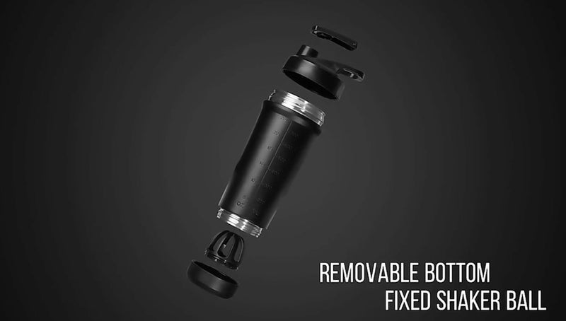 SwolverineÂ® Stainless Steel Shaker | Black on Black Stainless Steel Protein Shaker Bottle - Image 3