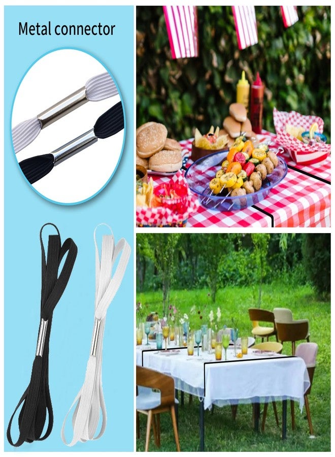funkawa Table Bungees Tablecloth Strap Band 5 Colors Elastic Table Bungees Tablecloth Bungee Cord Straps to Hold Down Table Cloth for Picnic, Camping, Outdoor Tables, Wedding, Parties - Image 3