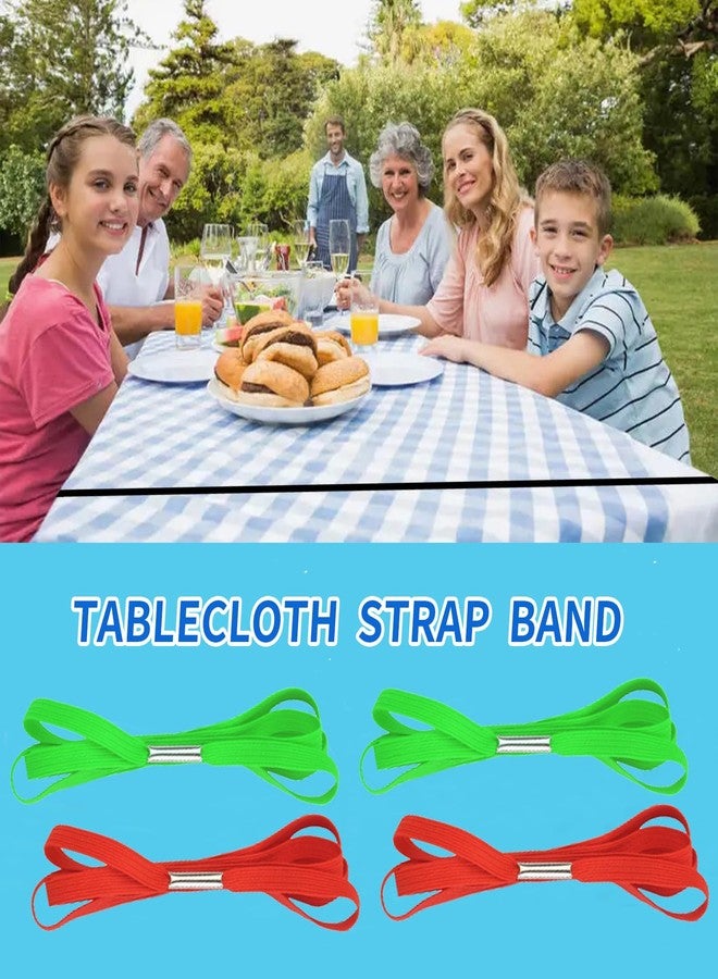funkawa Table Bungees Tablecloth Strap Band 5 Colors Elastic Table Bungees Tablecloth Bungee Cord Straps to Hold Down Table Cloth for Picnic, Camping, Outdoor Tables, Wedding, Parties - Image 4