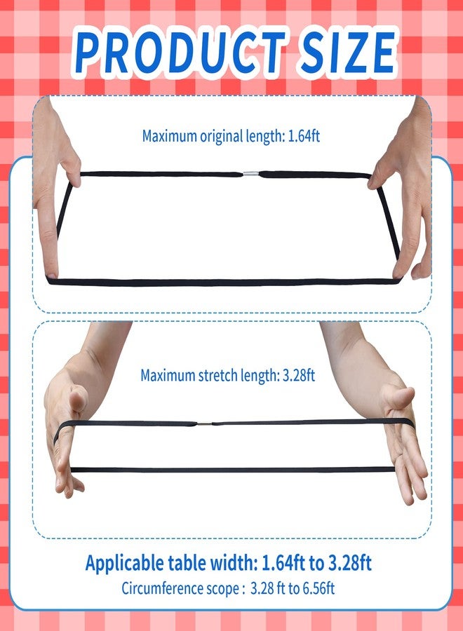 funkawa Table Bungees Tablecloth Strap Band 5 Colors Elastic Table Bungees Tablecloth Bungee Cord Straps to Hold Down Table Cloth for Picnic, Camping, Outdoor Tables, Wedding, Parties - Image 2