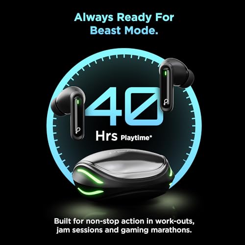 Pebble Newly Launched Striker Buds Wireless Earbuds with Deep Bass | Quad Mic ENC | Low Latency Gaming Mode | 40H Playtime | Dual Pairing | IPX4 Protection - Image 4