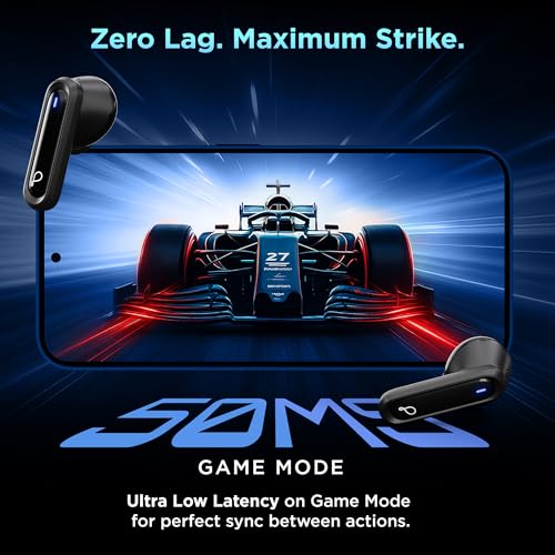 Pebble Newly Launched Striker Buds Wireless Earbuds with Deep Bass | Quad Mic ENC | Low Latency Gaming Mode | 40H Playtime | Dual Pairing | IPX4 Protection - Image 3