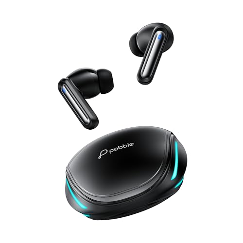 Pebble Newly Launched Striker Buds Wireless Earbuds with Deep Bass | Quad Mic ENC | Low Latency Gaming Mode | 40H Playtime | Dual Pairing | IPX4 Protection - Image 1