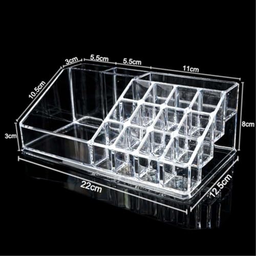 Inditradition 16 Shelf Cosmetic Makeup Organizer For Lipstick, Nail Polish, Brushes (Acrylic, Transparent, 22x12.5x8 cm) - Image 5
