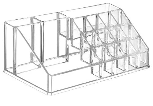 Inditradition 16 Shelf Cosmetic Makeup Organizer For Lipstick, Nail Polish, Brushes (Acrylic, Transparent, 22x12.5x8 cm) - Image 3