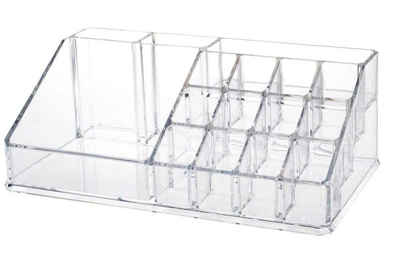 Inditradition 16 Shelf Cosmetic Makeup Organizer For Lipstick, Nail Polish, Brushes (Acrylic, Transparent, 22x12.5x8 cm) - Image 4