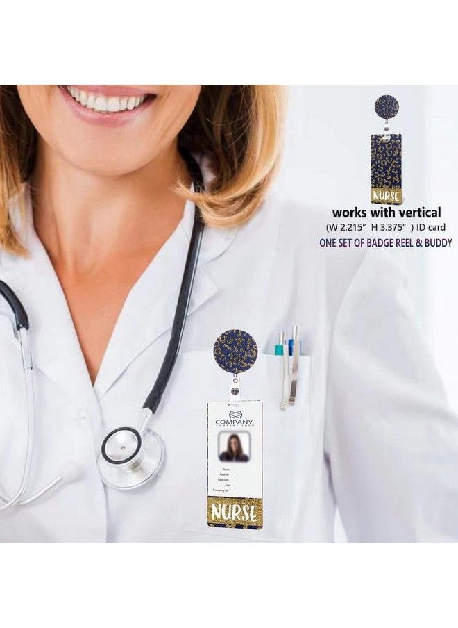 ABAMERICA - Nurse Badge Buddy Glitter Card Nurse Nursing Accessories Vertical Or Horizontal Heavy Duty Spill Proof & Tear Resistant Materials Matching Badge Reel Clip - Image 1
