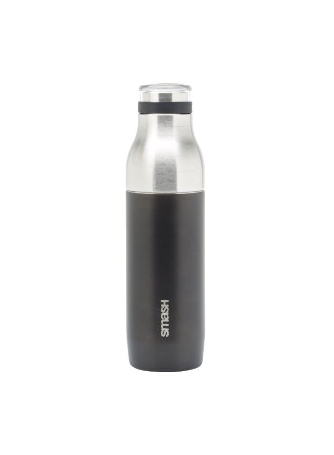 smash Dual Walled Stainless Steel Insulated Water Bottle Black and Silver 500ml 5606 - Image 1