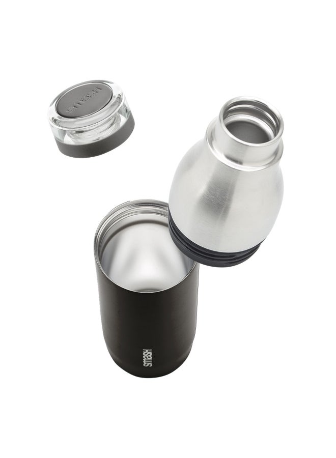 smash Dual Walled Stainless Steel Insulated Water Bottle Black and Silver 500ml 5606 - Image 2