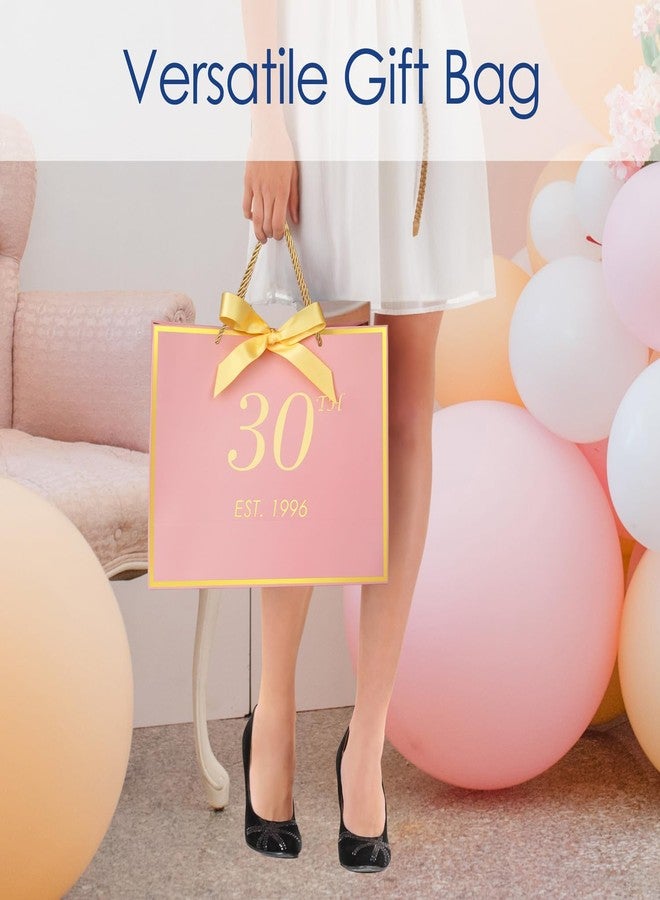 momoake 30th Birthday Gift Bag with Card and Tissue Paper for Women Her, 1995 30 Year Old 13" Elegant Pink Gold Anniversary Keepsake Party Present Paper Bags for 30th Birthday Decorations - Image 4