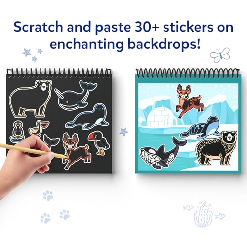 Skillmatics Scratch Art Book for Kids - Animals, Craft Kits & Supplies, 30+ Scratch Stickers, Travel Toys, DIY Kit, Gifts for Boys & Girls Ages 3, 4, 5, 6, 7, 8, Multicolour - Image 5
