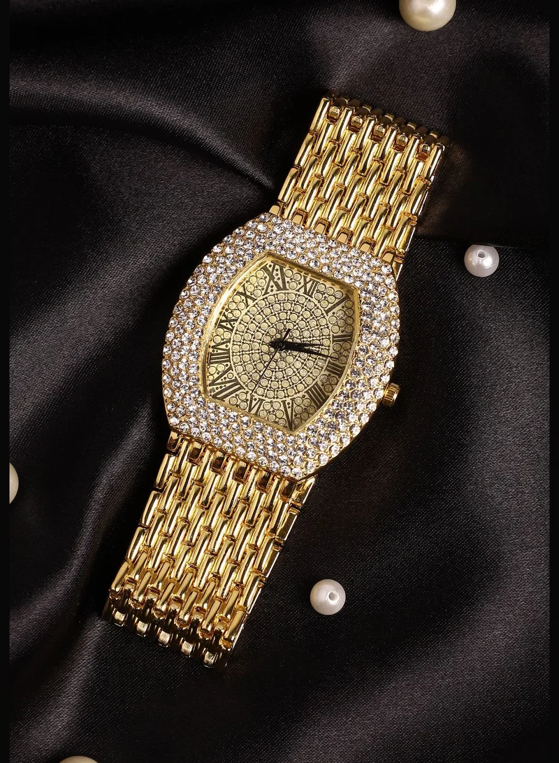 Haute Sauce Stainless Steel Strap Casual Oblong Analog Watch For Women