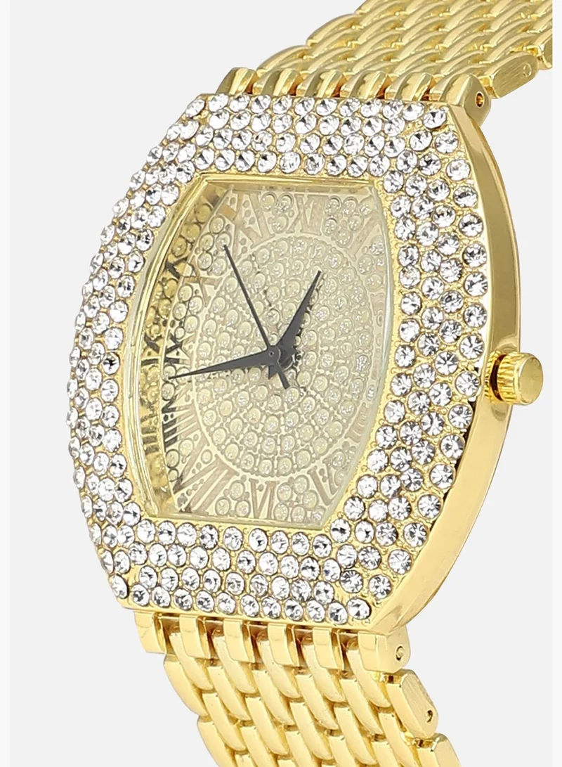 Haute Sauce Stainless Steel Strap Casual Oblong Analog Watch For Women