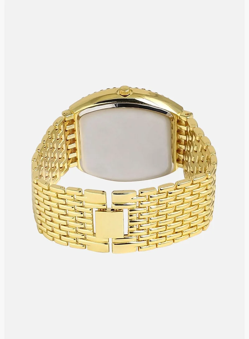 Haute Sauce Stainless Steel Strap Casual Oblong Analog Watch For Women