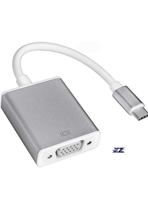USB Type C to VGA Adapter, USB-C to VGA, Thunderbolt 3 to VGA Adapter, Full HD 1080P Video Output, Compatible with Multiple Branded Devices – Perfect for Laptops, Tablets, and Monitors