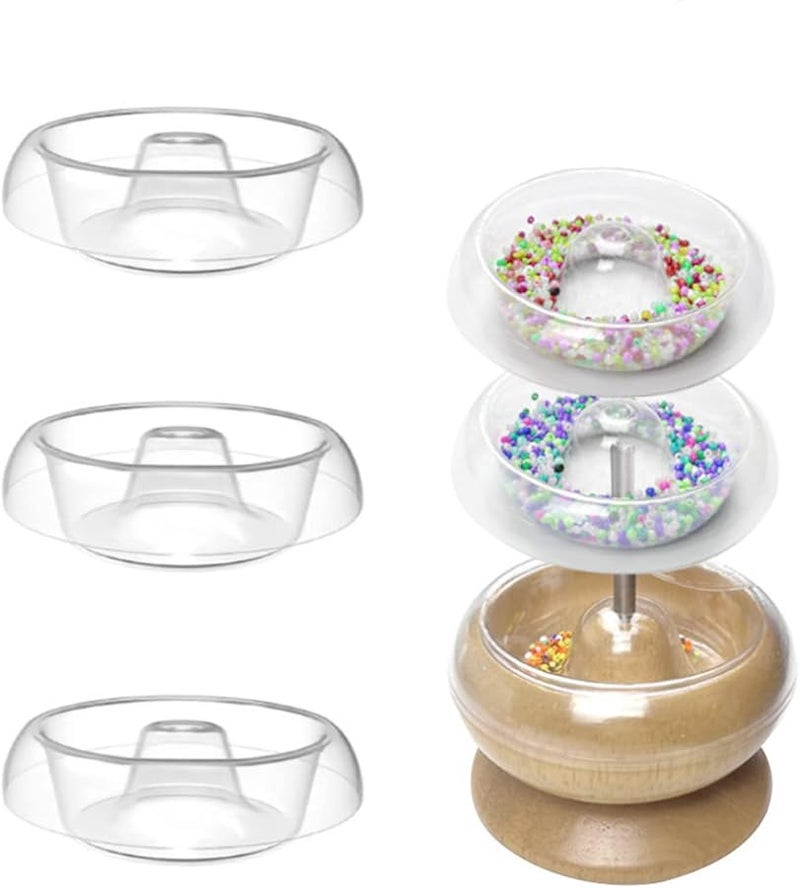Wooden Bead Spinner Set With Clear Bowls And Needle For Jewelry Making Necklaces Bracelets - Image 3