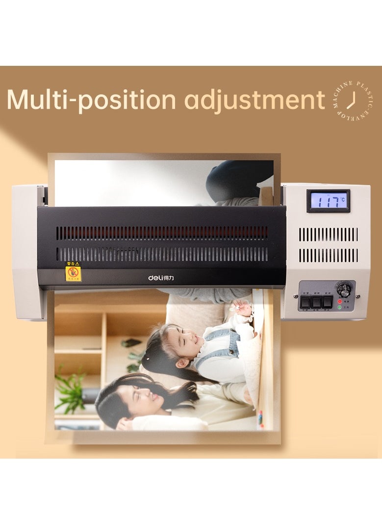 Deli Deli E3895-EU Laminator A3, Hot & Cold Lamination, 600mm/min Speed, Low Noise, Grey  - Image 3